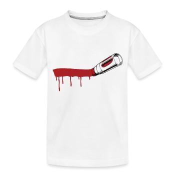 Marker Swoosh - Kinder Premium Bio T-Shirt - Weiß - Vorne