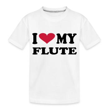 I Love my flute - Kinder Premium Bio T-Shirt - Weiß - Vorne