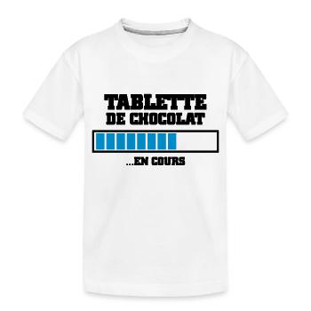 tablette de chocolat en cours - T-shirt bio Premium Enfant - blanc - Devant