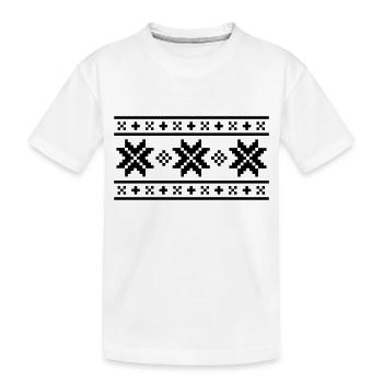 Norweger-Muster (Winter) 02.0 - Kinder Premium Bio T-Shirt - Weiß - Vorne