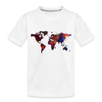 Painted world map - Kids' Premium Organic T-Shirt - white - Front