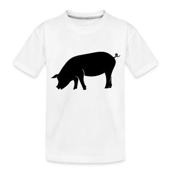 Schwein - Kinder Premium Bio T-Shirt - Weiß - Vorne