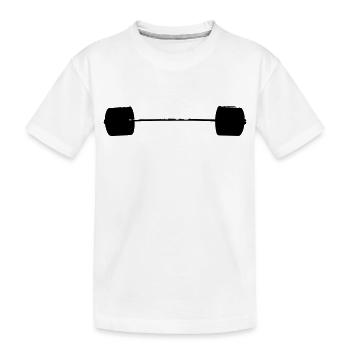 Beladene Langhantel 275kg - Kinder Premium Bio T-Shirt - Weiß - Vorne