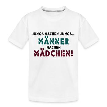 JUNGS MACHEN JUNGS - Kinder Premium Bio T-Shirt - Weiß - Vorne