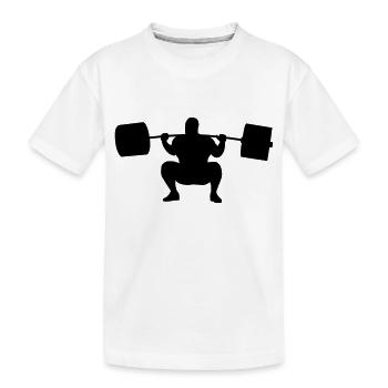 Kniebeuge tief - Kinder Premium Bio T-Shirt - Weiß - Vorne