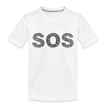 SOS! Mit dem Wort "Help" geschrieben - Kinder Premium Bio T-Shirt - Weiß - Vorne