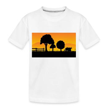 Bauernhof - Kinder Premium Bio T-Shirt - Weiß - Vorne