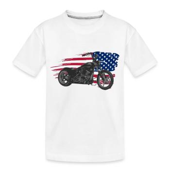 custom bike usa - Kids' Premium Organic T-Shirt - white - Front