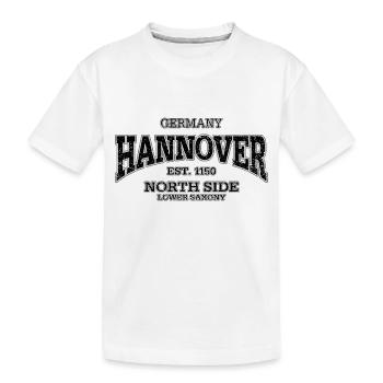Hanovre (oldstyle noir) - T-shirt bio Premium Enfant - blanc - Devant