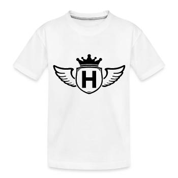 h,Buchstabe, Anfangsbuchstabe, - Kinder Premium Bio T-Shirt - Weiß - Vorne
