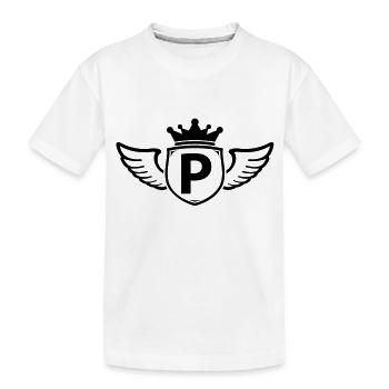 p,Anfangsbuchstabe, Name, wort, - Kinder Premium Bio T-Shirt - Weiß - Vorne
