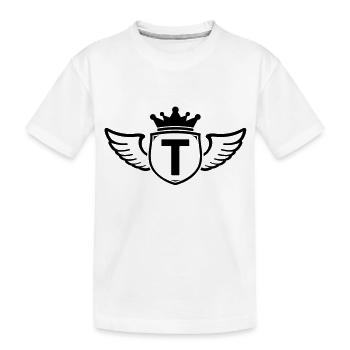 t,Anfangsbuchstabe, Name, - Kinder Premium Bio T-Shirt - Weiß - Vorne