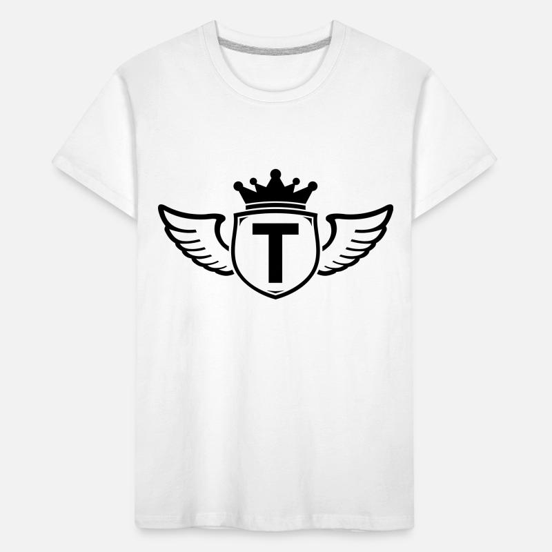 t,Anfangsbuchstabe, Name, Kinder Premium Bio T-Shirt