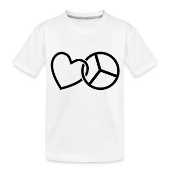 love__peace_f1 - Kinder Premium Bio T-Shirt - Weiß - Vorne
