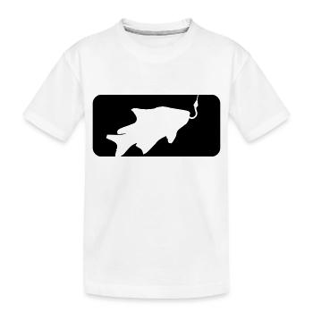 button sport logo gefangen fisch angeln schwimmen - Kinder Premium Bio T-Shirt - Weiß - Vorne