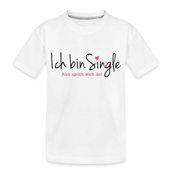 single - Kinder Premium Bio T-Shirt - Weiß - Vorne