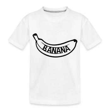 text banana logo obst banane lecker gesund essen b - Kinder Premium Bio T-Shirt - Weiß - Vorne