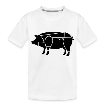 pork butcher_b1 - Kids' Premium Organic T-Shirt - white - Front