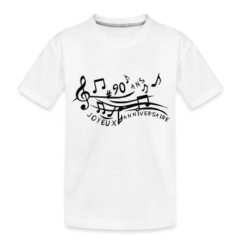 90 ans partition musicale anniversaire - T-shirt bio Premium Enfant - blanc - Devant
