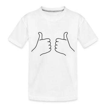 daumen_hoch - Kinder Premium Bio T-Shirt - Weiß - Vorne