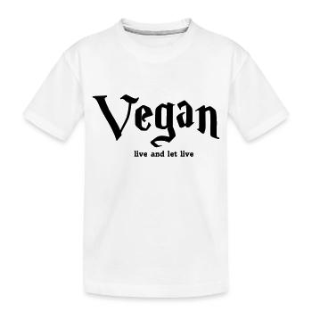 vegan live - Kids' Premium Organic T-Shirt - white - Front