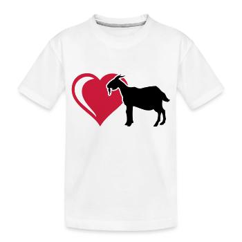 Ziege Herz - Kinder Premium Bio T-Shirt - Weiß - Vorne