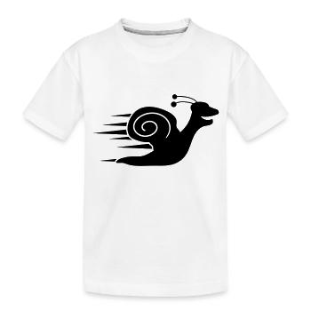 Fast Snail - Kids' Premium Organic T-Shirt - white - Front