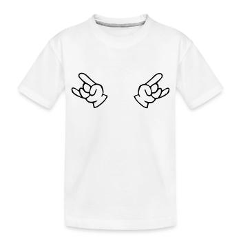 Hände metal - Kinder Premium Bio T-Shirt - Weiß - Vorne