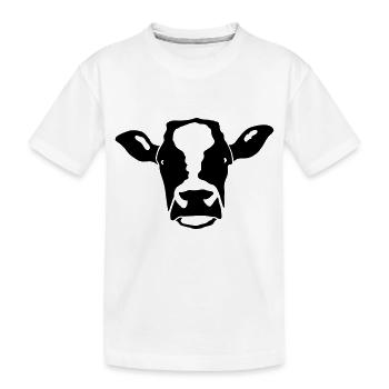 cow head - Kinder Premium Bio T-Shirt - Weiß - Vorne