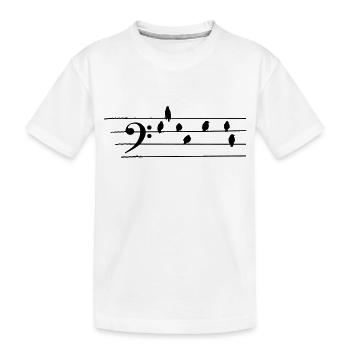 Music - Treble Clef - birds as notes - Kids' Premium Organic T-Shirt - white - Front