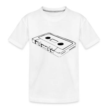 Kassette Cassette - Kinder Premium Bio T-Shirt - Weiß - Vorne