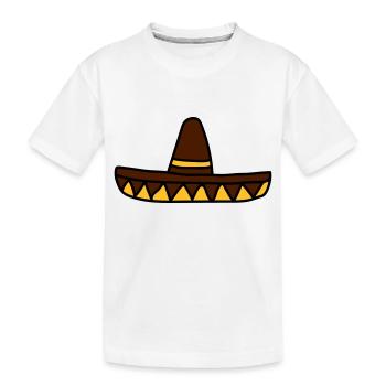 sombrero mexikaner lustig suedamerika siesta spani - Kinder Premium Bio T-Shirt - Weiß - Vorne