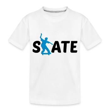 logo skate texte skateboard stunt trick conduire spas - T-shirt bio Premium Enfant - blanc - Devant