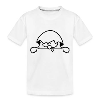 Verrücktes Küken hinter Mauer - Kinder Premium Bio T-Shirt - Weiß - Vorne