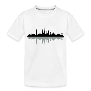 Skyline Halle Schatten - Kinder Premium Bio T-Shirt - Weiß - Vorne