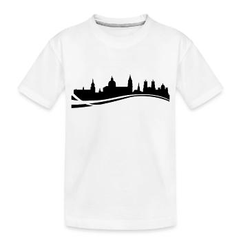 Skyline Salzburg Welle - Kinder Premium Bio T-Shirt - Weiß - Vorne