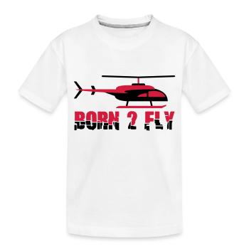 Né à voler Design Heli Cool - T-shirt bio Premium Enfant - blanc - Devant