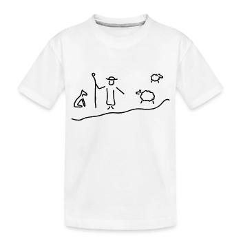 schäfer mit herde - Kinder Premium Bio T-Shirt - Weiß - Vorne