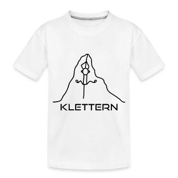Klettern am Seil - Kinder Premium Bio T-Shirt - Weiß - Vorne