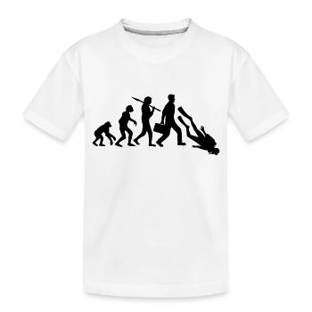 evolution taucher sport spass entwicklung lustig v - Kinder Premium Bio T-Shirt - Weiß - Vorne