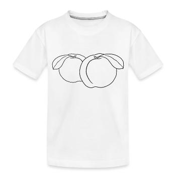 2 pfirsiche lecker frucht früchte - Kinder Premium Bio T-Shirt - Weiß - Vorne
