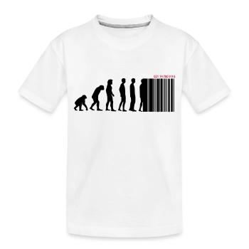 DARWIN - EVOLUTION SOCIETE - CODE BARRE - T-shirt bio Premium Enfant - blanc - Devant