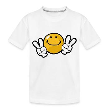 Smiley Confidence Ambition - Kids' Premium Organic T-Shirt - white - Front