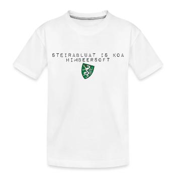Steirablut ist kein Himbeersaft Wappen Steiermark - Kinder Premium Bio T-Shirt - Weiß - Vorne