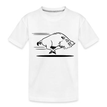 sanglier courant dangereux - T-shirt bio Premium Enfant - blanc - Devant