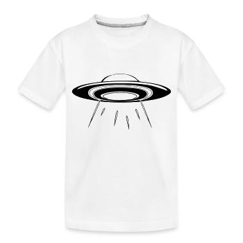 ufo fliegen - Kinder Premium Bio T-Shirt - Weiß - Vorne