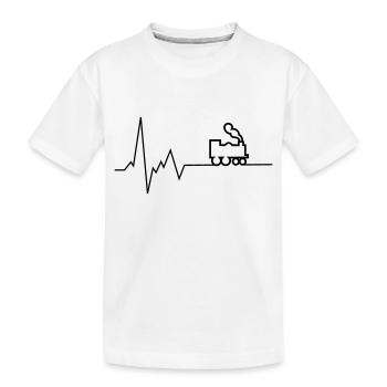 Chemin de fer Heartbeat - T-shirt bio Premium Enfant - blanc - Devant