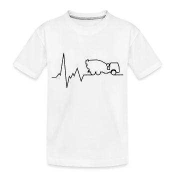 concred mixer truck - Kids' Premium Organic T-Shirt - white - Front