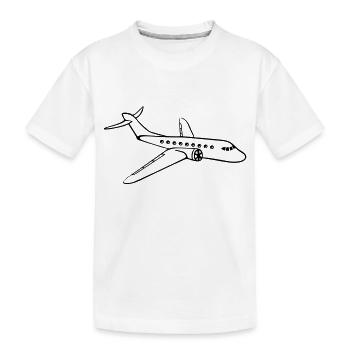 ligne avion avion mouche pilote vacances voyage vo - T-shirt bio Premium Enfant - blanc - Devant