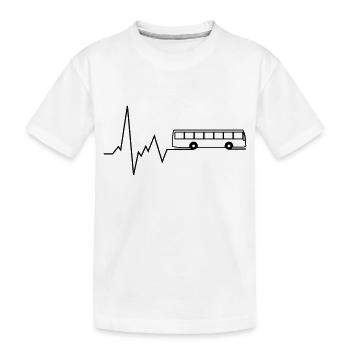 herzschlag bus - Kinder Premium Bio T-Shirt - Weiß - Vorne
